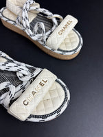 Load image into Gallery viewer, Chanel rope white sandals - 6 UK
