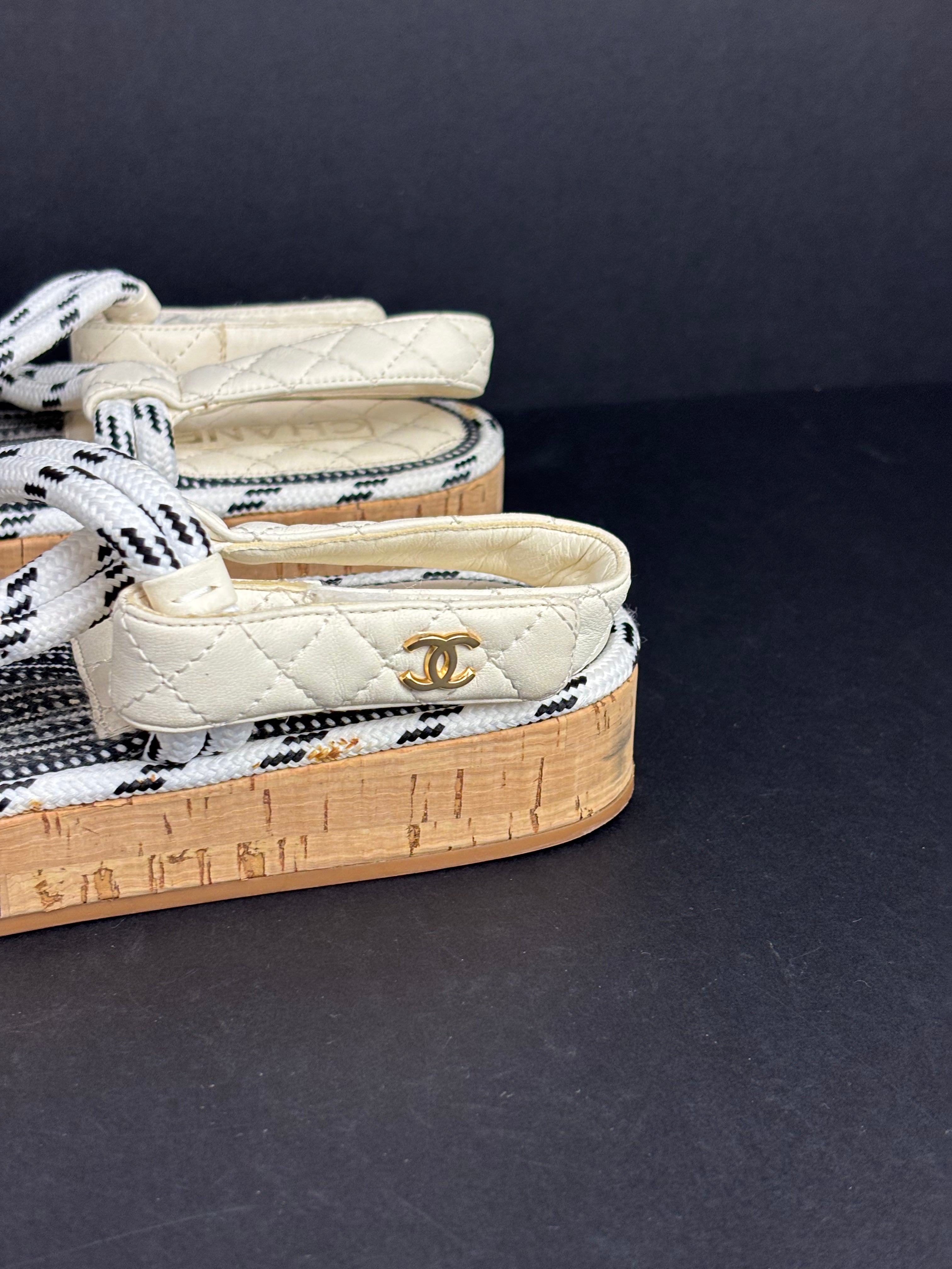 Chanel rope white sandals - 6 UK