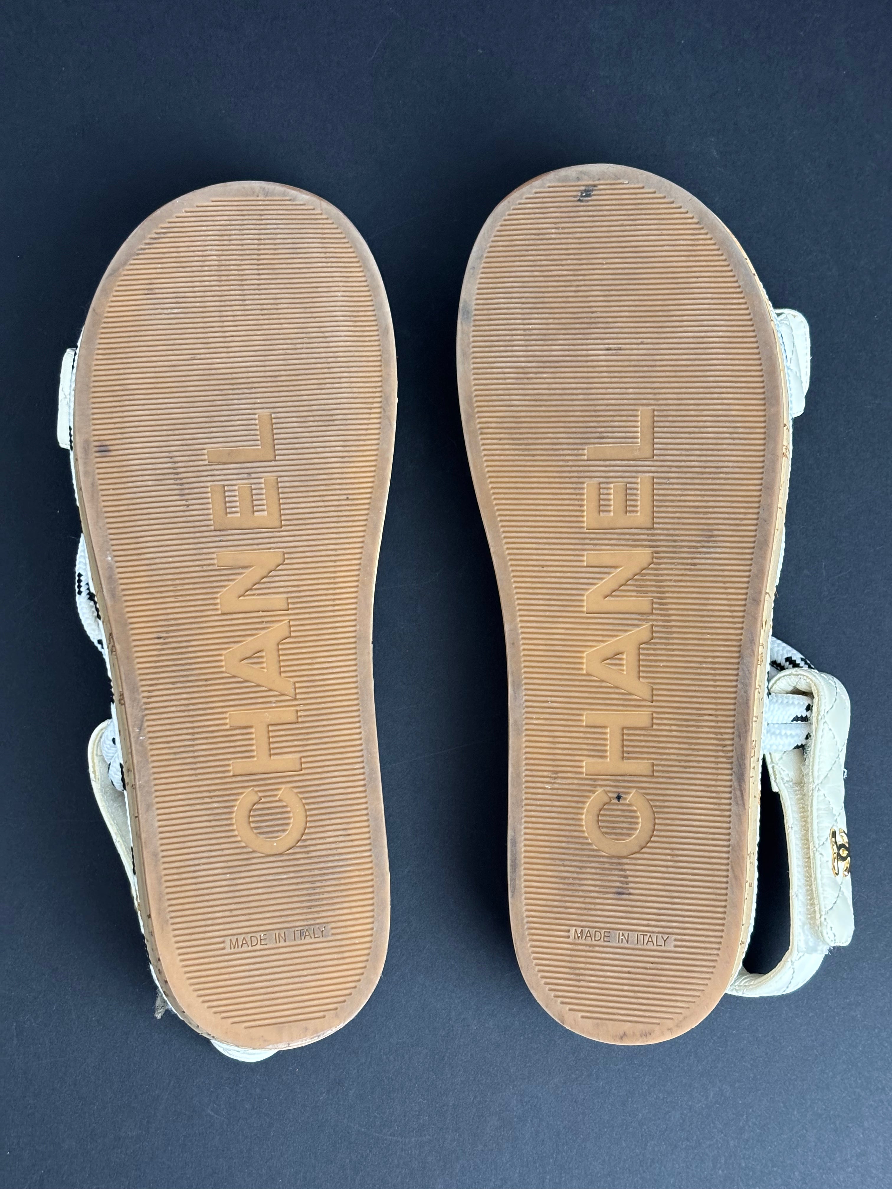 Chanel rope white sandals - 6 UK