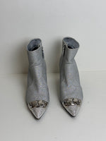 Load image into Gallery viewer, Casadei silver glitter ankle boots - 5 UK
