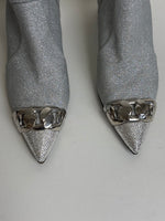 Load image into Gallery viewer, Casadei silver glitter ankle boots - 5 UK
