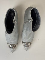 Load image into Gallery viewer, Casadei silver glitter ankle boots - 5 UK
