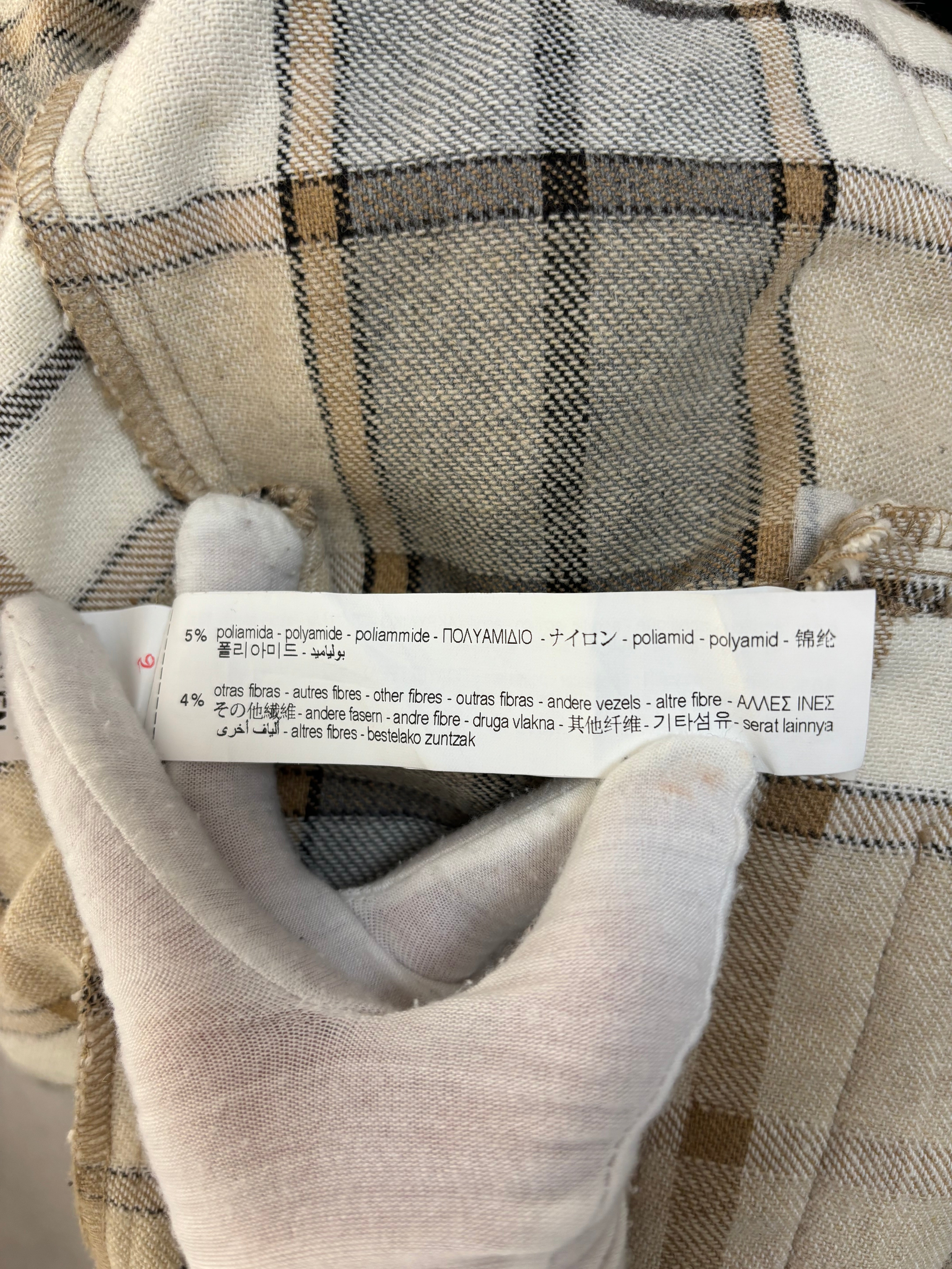 Zara checked wool blend shacket -  S