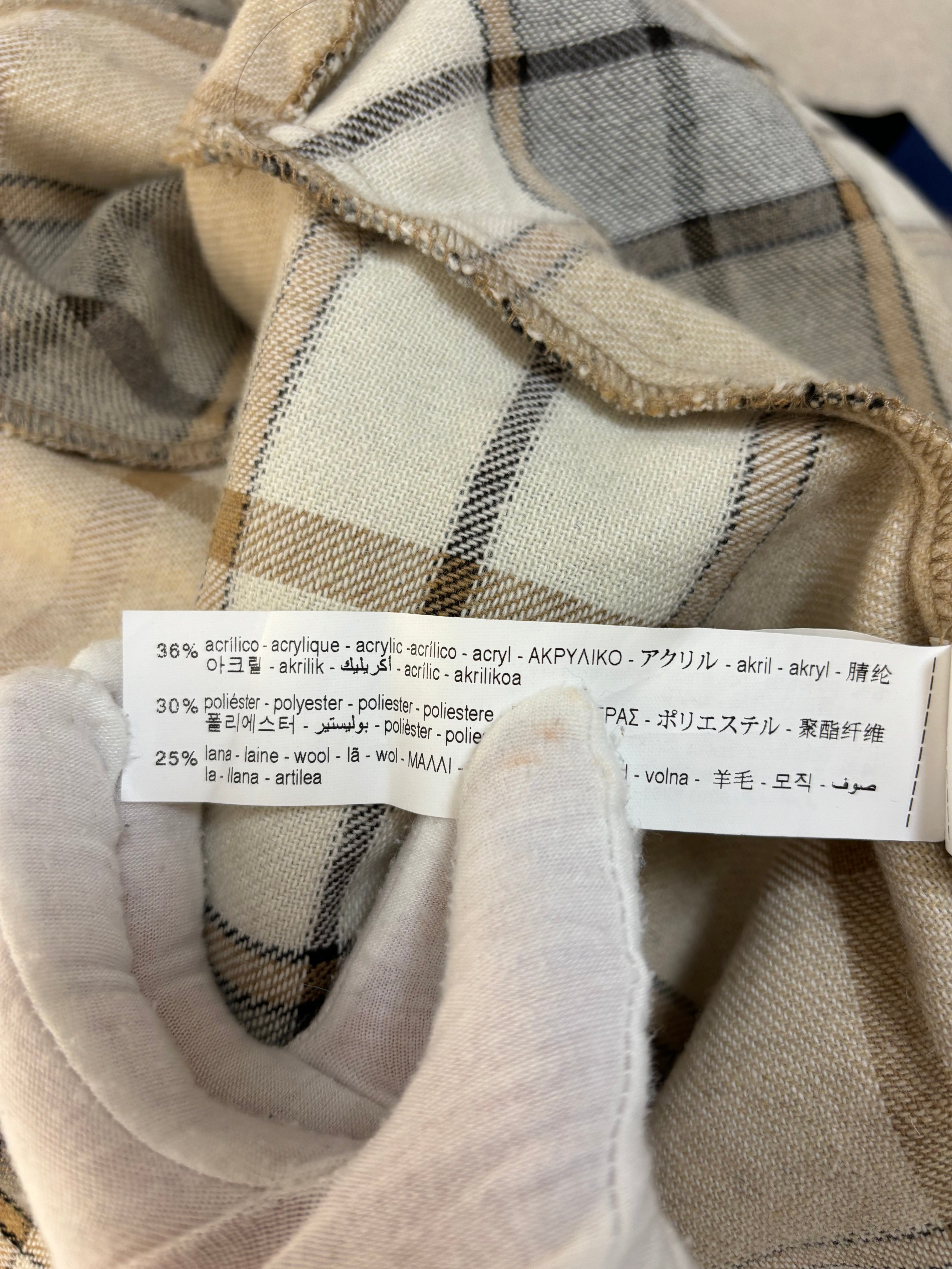 Zara checked wool blend shacket -  S