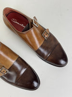 Load image into Gallery viewer, Santoni Two-Tone Double Monk Strap Shoes - 4 UK

