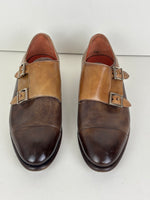 Load image into Gallery viewer, Santoni Two-Tone Double Monk Strap Shoes - 4 UK
