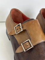 Load image into Gallery viewer, Santoni Two-Tone Double Monk Strap Shoes - 4 UK
