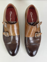 Load image into Gallery viewer, Santoni Two-Tone Double Monk Strap Shoes - 4 UK
