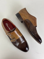 Load image into Gallery viewer, Santoni Two-Tone Double Monk Strap Shoes - 4 UK
