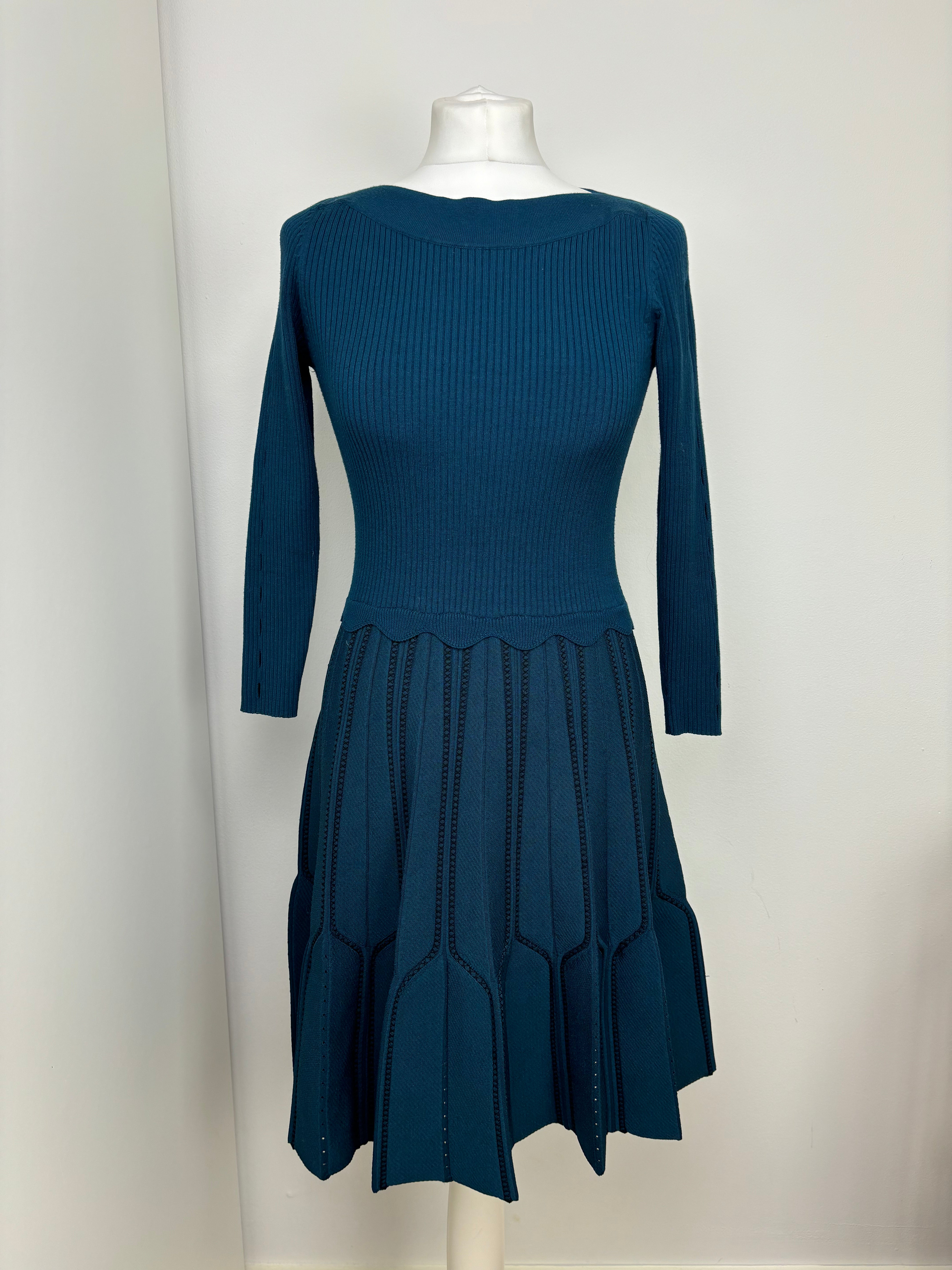 Sandro blue long sleeves dress - 10 UK