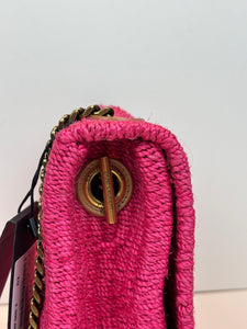 Saint Laurent Kate raffia pink bag