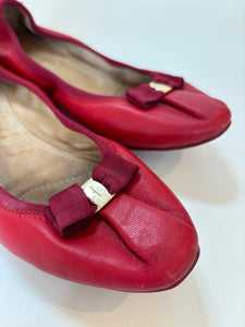 Ferragamo red ballerinas - 5 UK