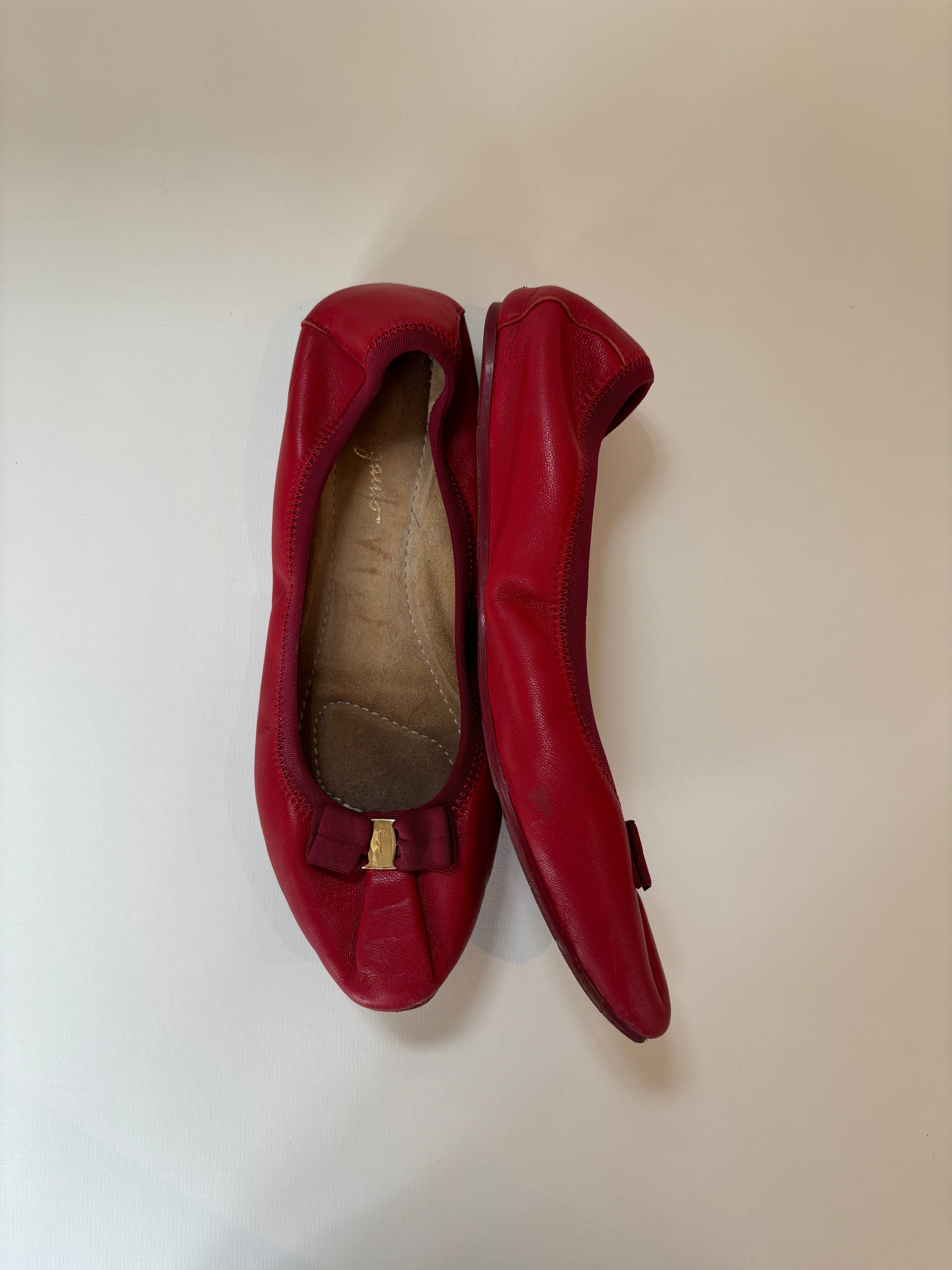 Ferragamo red ballerinas - 5 UK