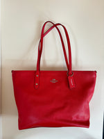 Load image into Gallery viewer, Coach red tote bag
