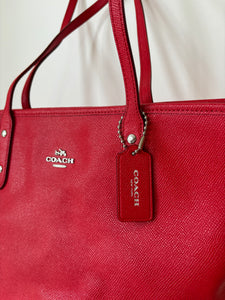 Coach red tote bag