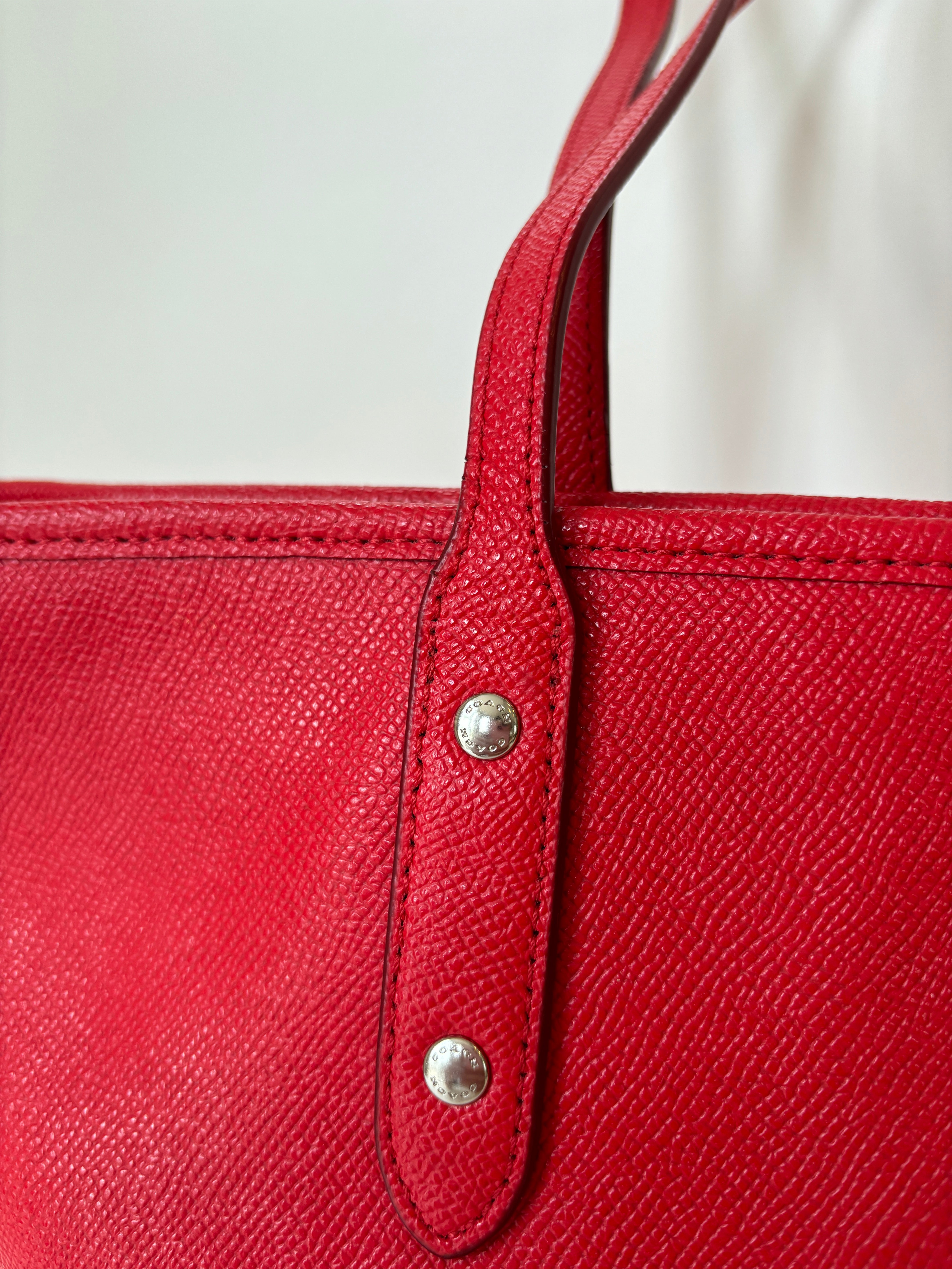 Coach red tote bag