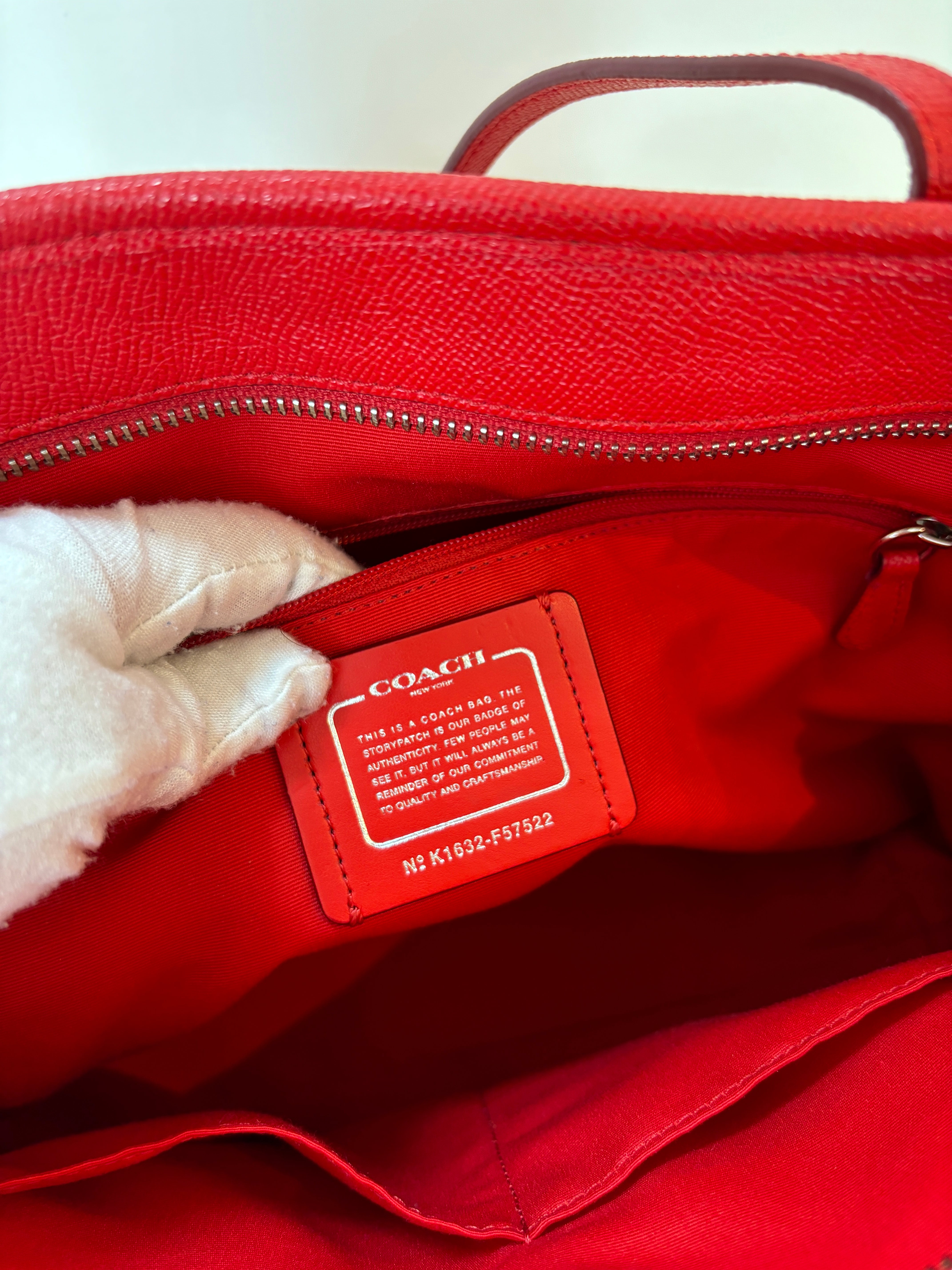 Coach red tote bag