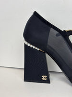 Load image into Gallery viewer, Chanel black Mary Jane heels - 5.5 UK
