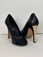 Load image into Gallery viewer, Chanel black leather cap toe pumps - 6 UK
