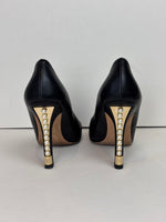 Load image into Gallery viewer, Chanel black leather cap toe pumps - 6 UK
