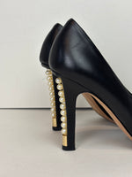 Load image into Gallery viewer, Chanel black leather cap toe pumps - 6 UK
