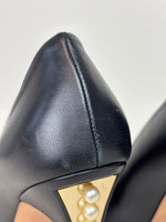 Load image into Gallery viewer, Chanel black leather cap toe pumps - 6 UK
