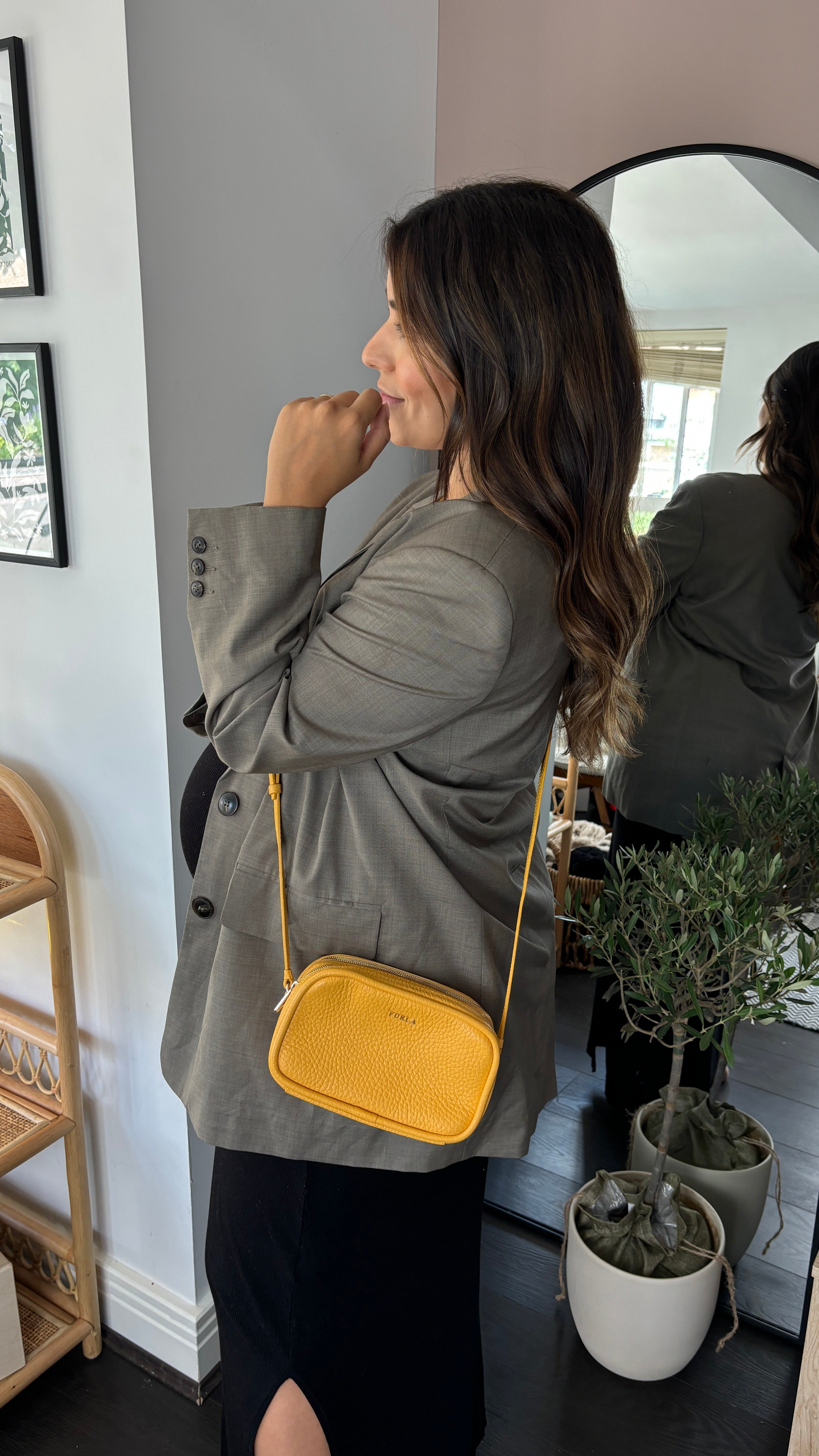 Furla yellow crossbody bag