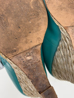 Load image into Gallery viewer, LK Bennett turquoise espadrille - 4 UK
