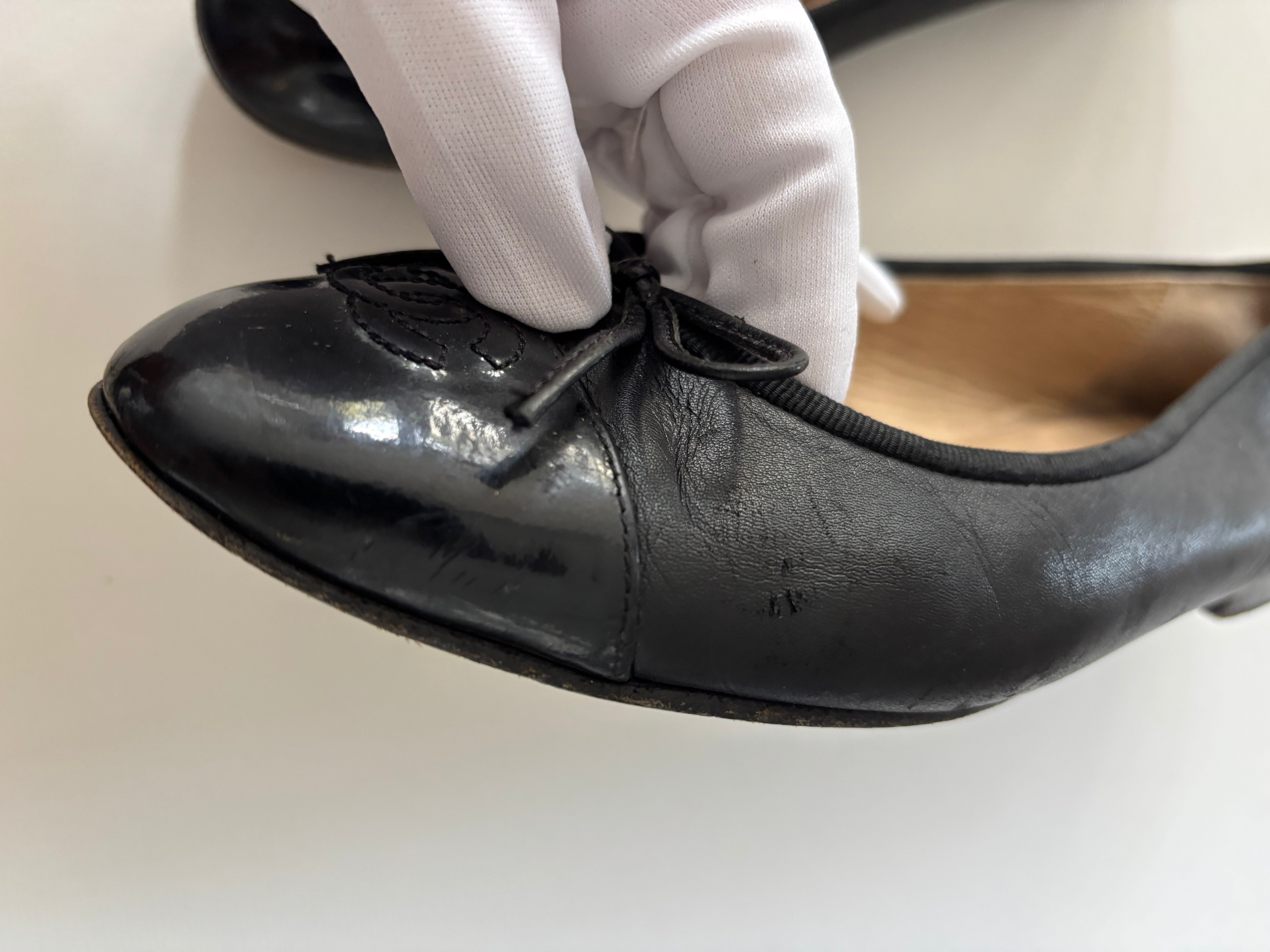 Chanel black ballerina flats - 7.5 UK