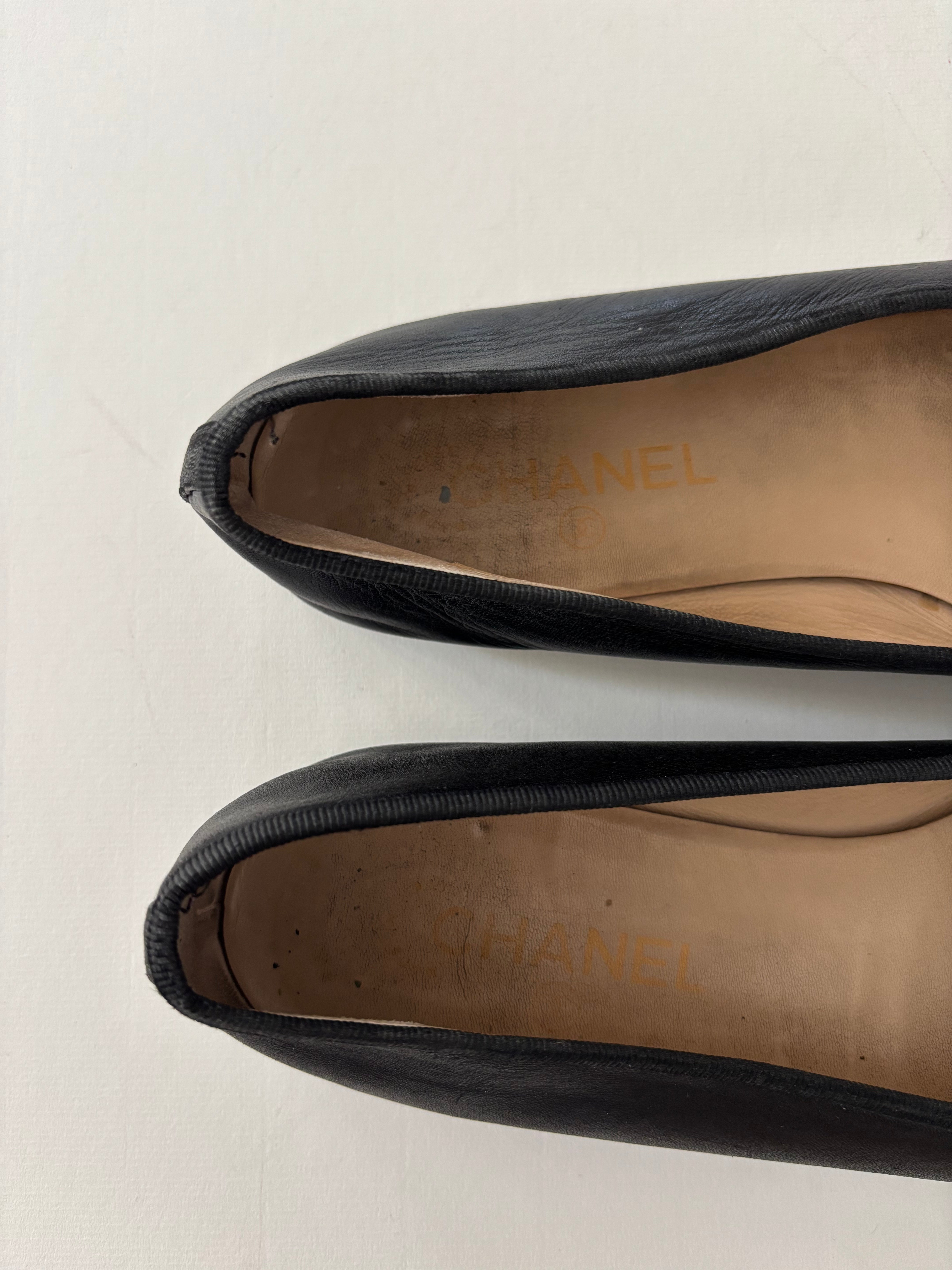 Chanel black ballerina flats - 7.5 UK