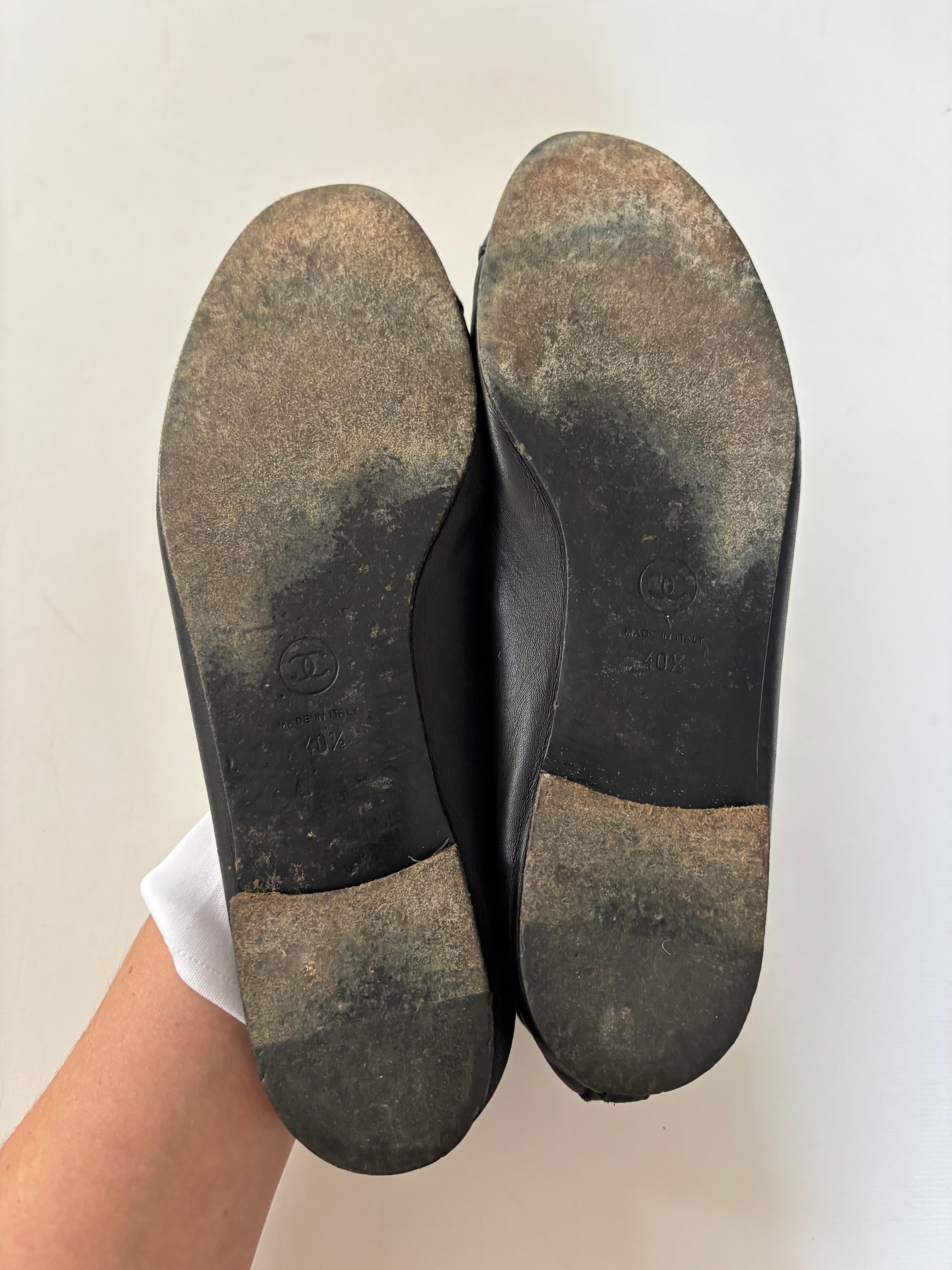 Chanel black ballerina flats - 7.5 UK