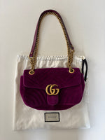 Load image into Gallery viewer, Gucci GG Marmot fuchsia velvet bag

