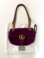 Load image into Gallery viewer, Gucci GG Marmot fuchsia velvet bag

