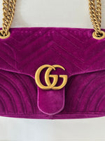 Load image into Gallery viewer, Gucci GG Marmot fuchsia velvet bag
