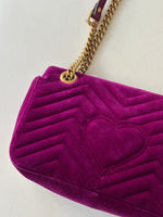 Load image into Gallery viewer, Gucci GG Marmot fuchsia velvet bag
