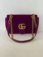 Load image into Gallery viewer, Gucci GG Marmot fuchsia velvet bag
