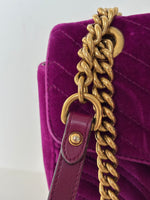 Load image into Gallery viewer, Gucci GG Marmot fuchsia velvet bag
