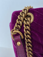 Load image into Gallery viewer, Gucci GG Marmot fuchsia velvet bag

