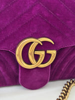 Load image into Gallery viewer, Gucci GG Marmot fuchsia velvet bag
