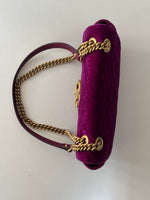 Load image into Gallery viewer, Gucci GG Marmot fuchsia velvet bag

