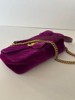 Load image into Gallery viewer, Gucci GG Marmot fuchsia velvet bag
