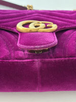 Load image into Gallery viewer, Gucci GG Marmot fuchsia velvet bag
