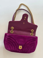 Load image into Gallery viewer, Gucci GG Marmot fuchsia velvet bag
