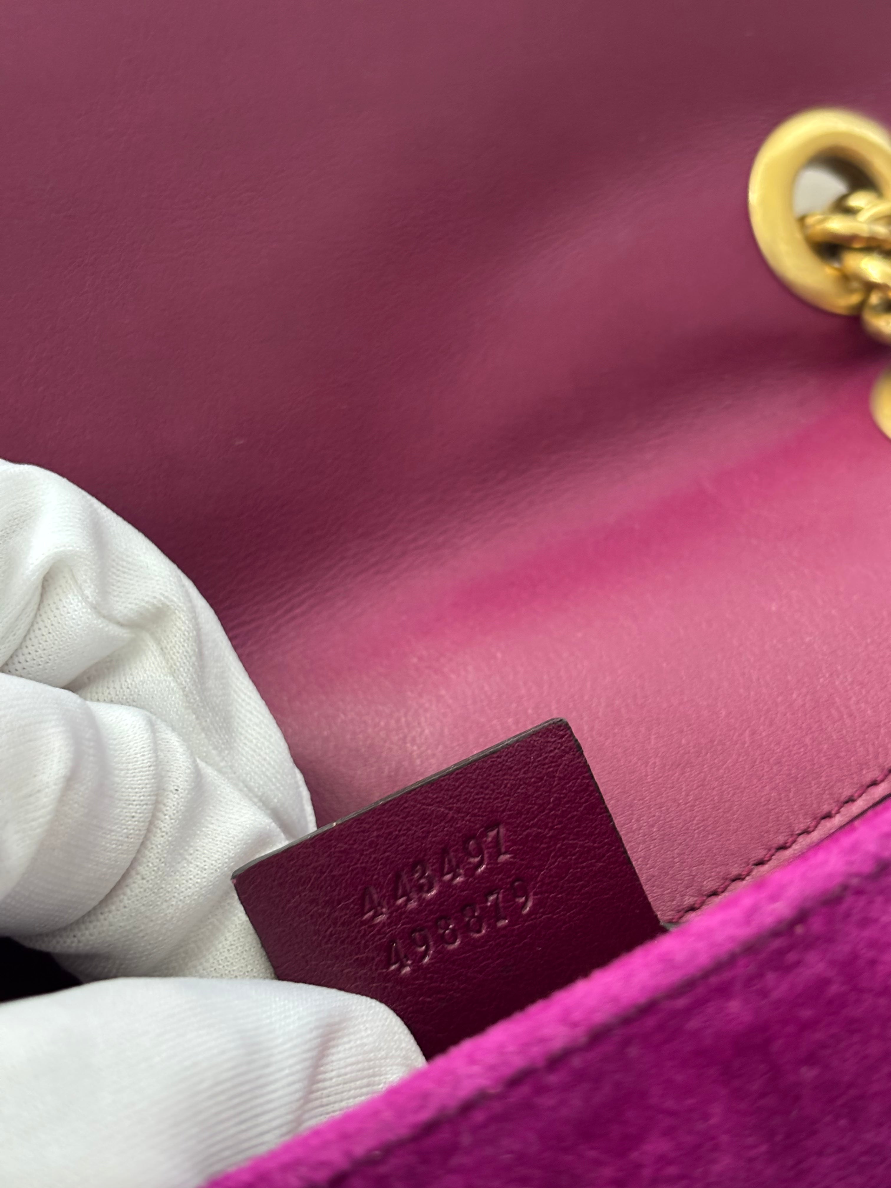 Gucci GG Marmot fuchsia velvet bag