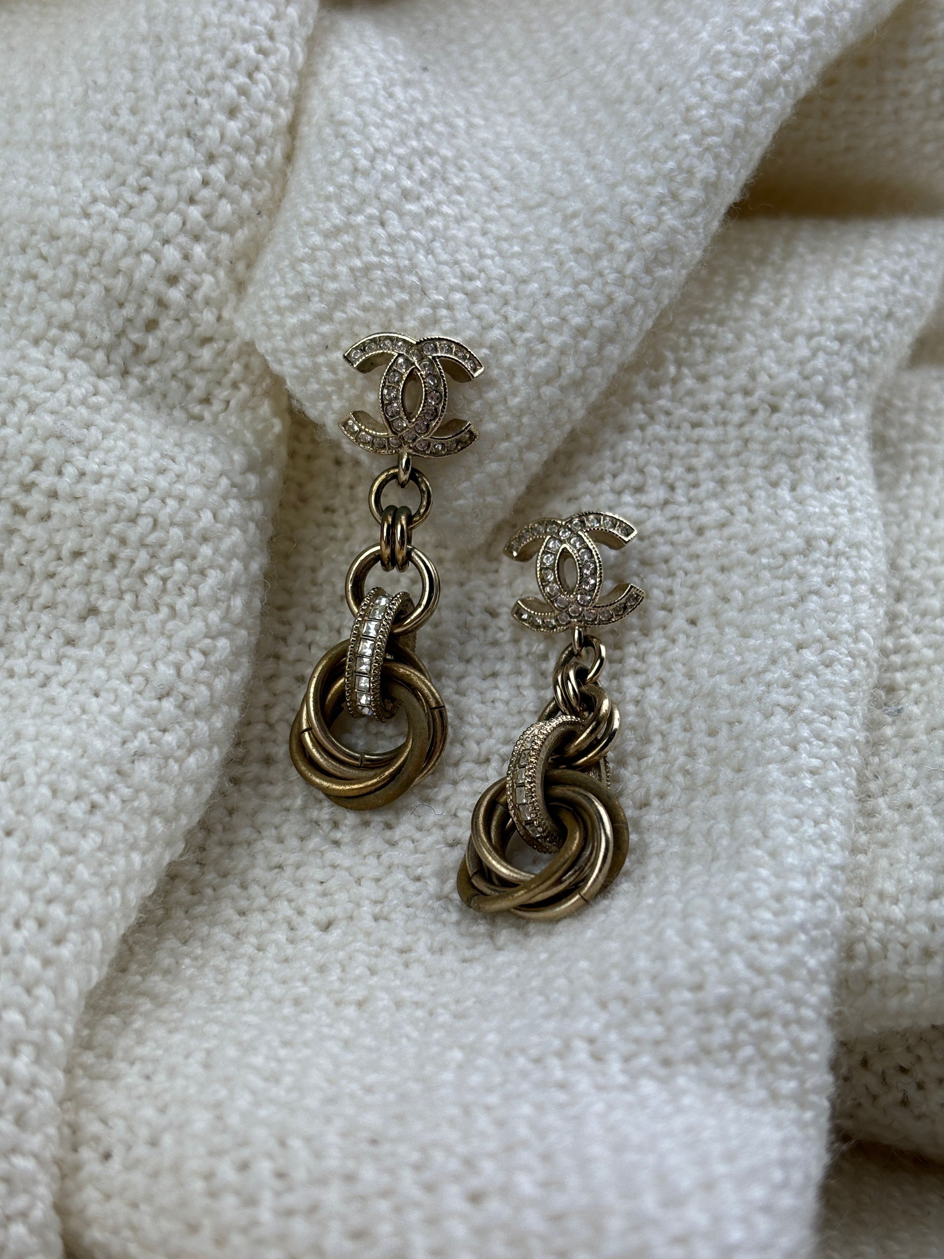 Chanel CC chain earrings