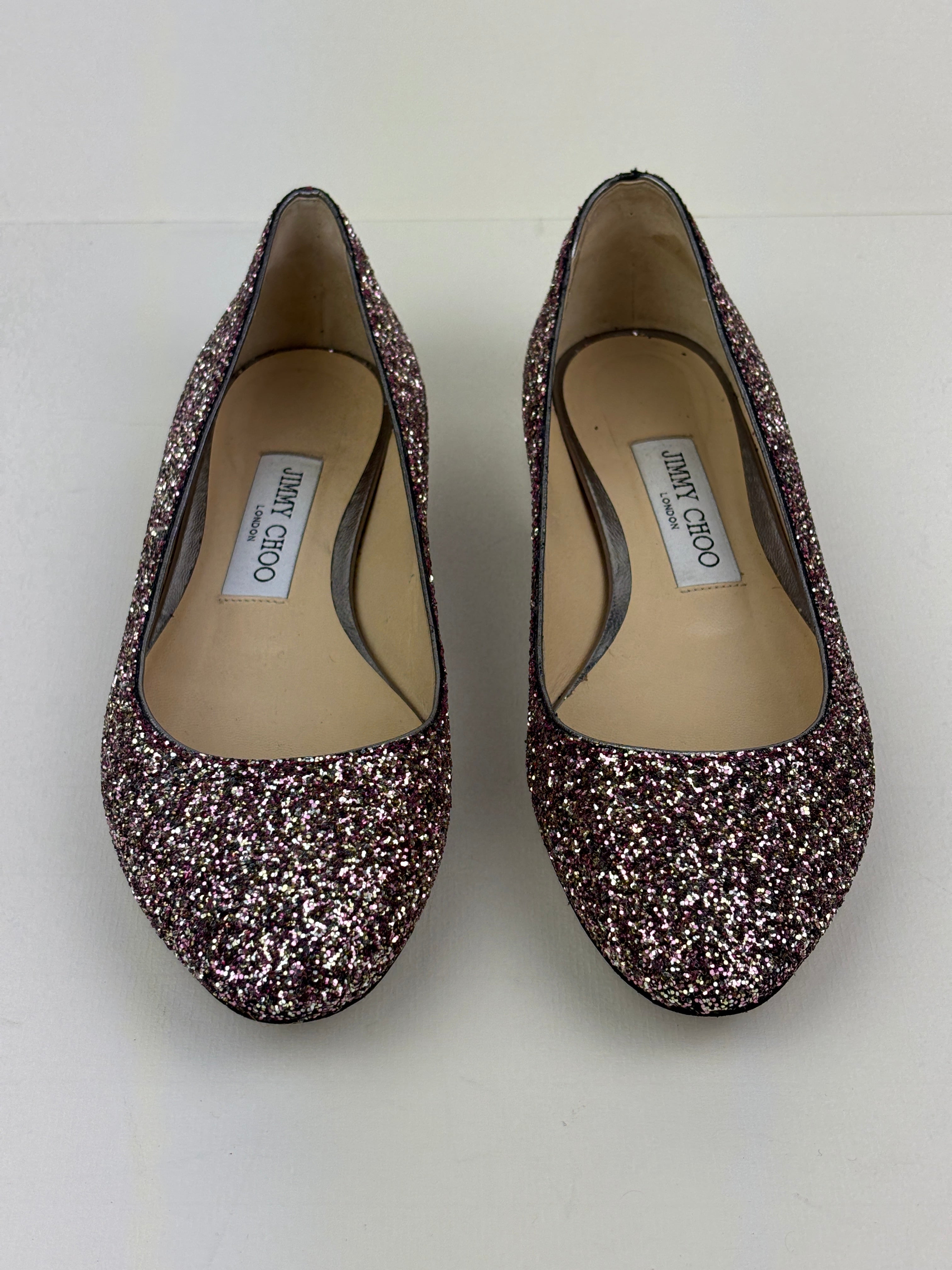 Jimmy Choo glitter ballerinas - 4 UK