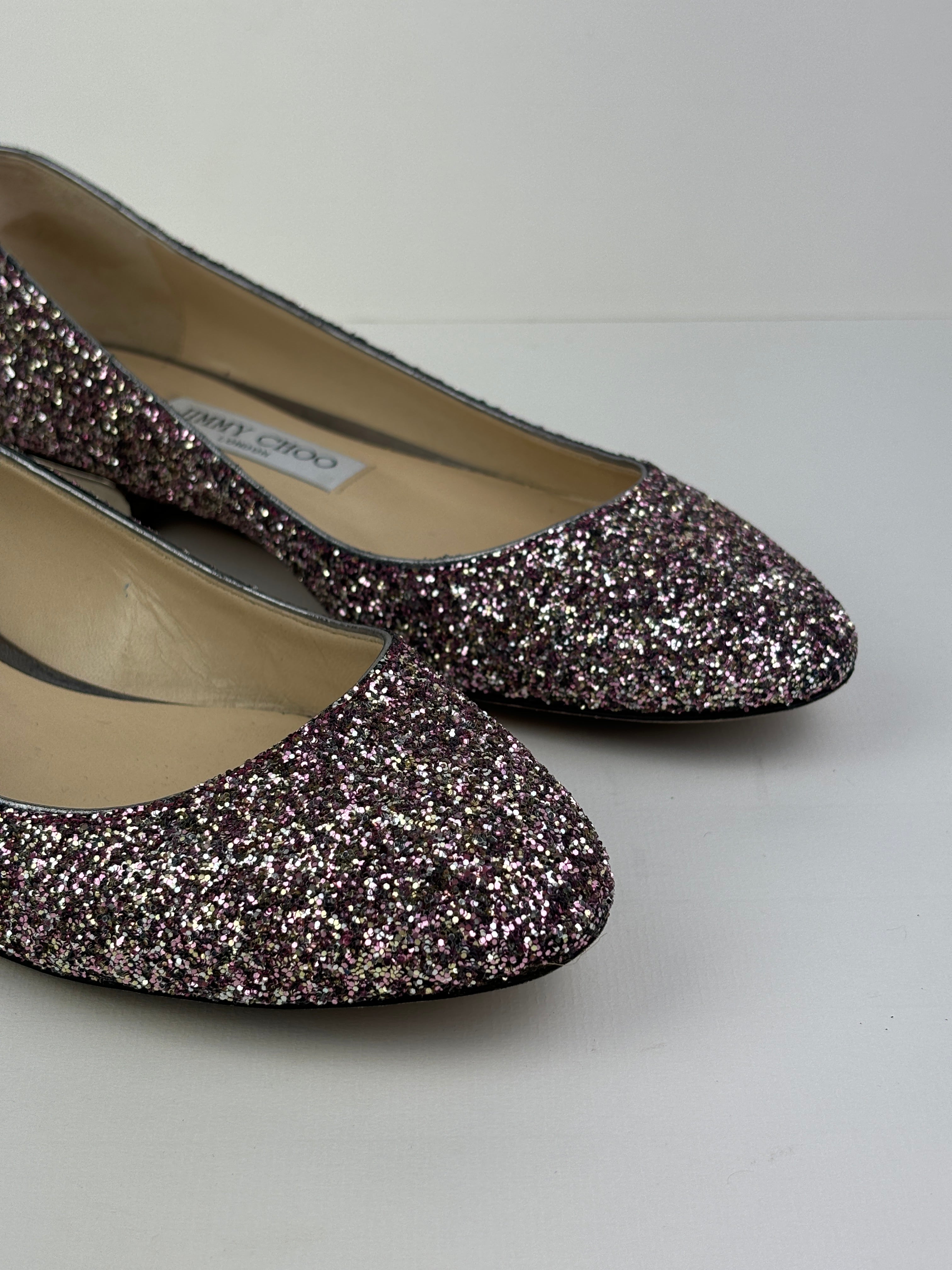 Jimmy Choo glitter ballerinas - 4 UK