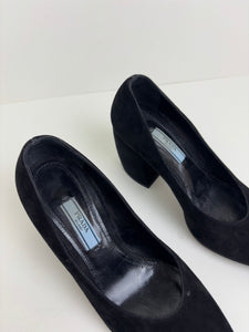 Prada black suede scarpin - 34.5 EU