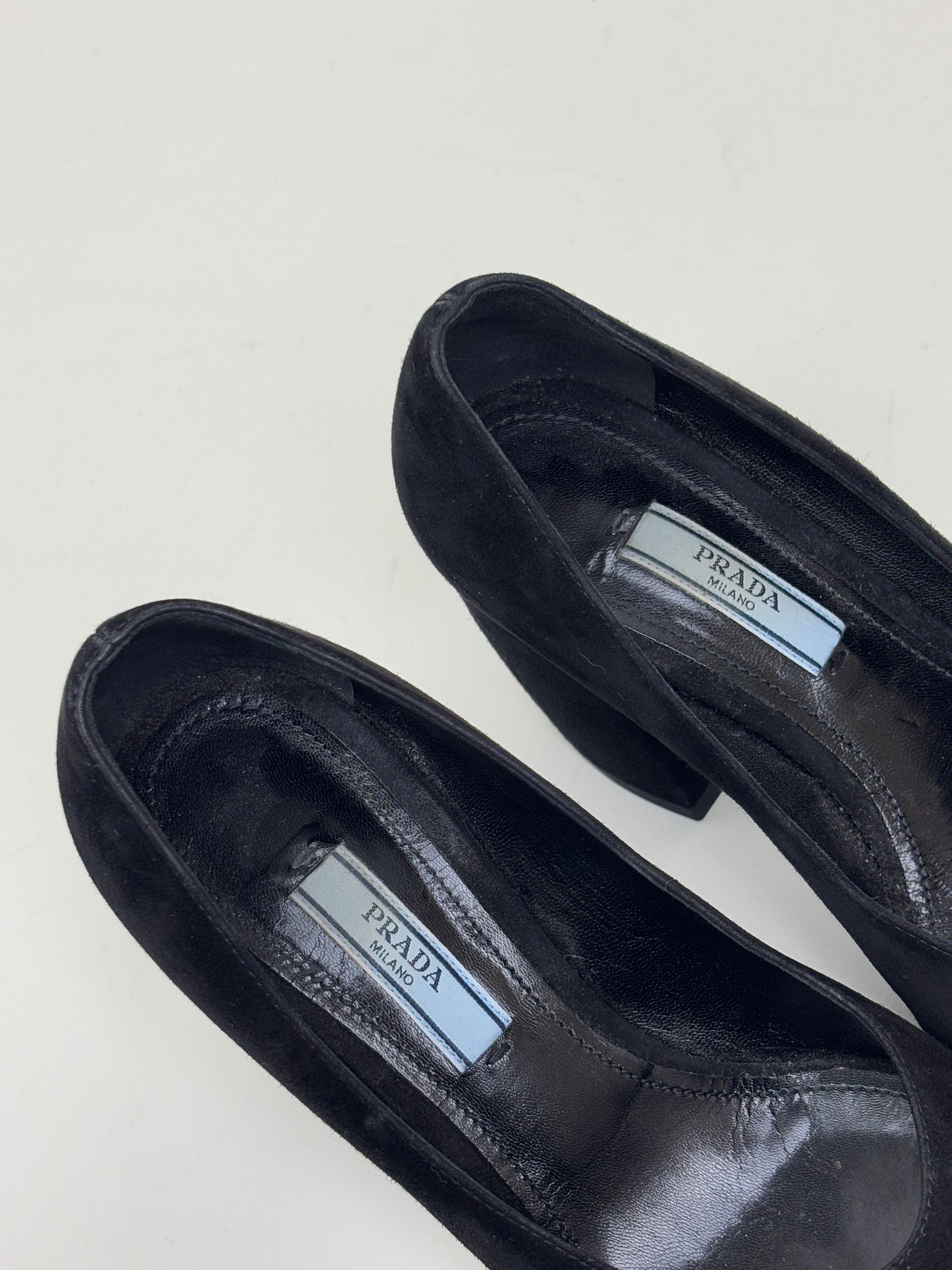 Prada black suede scarpin - 34.5 EU