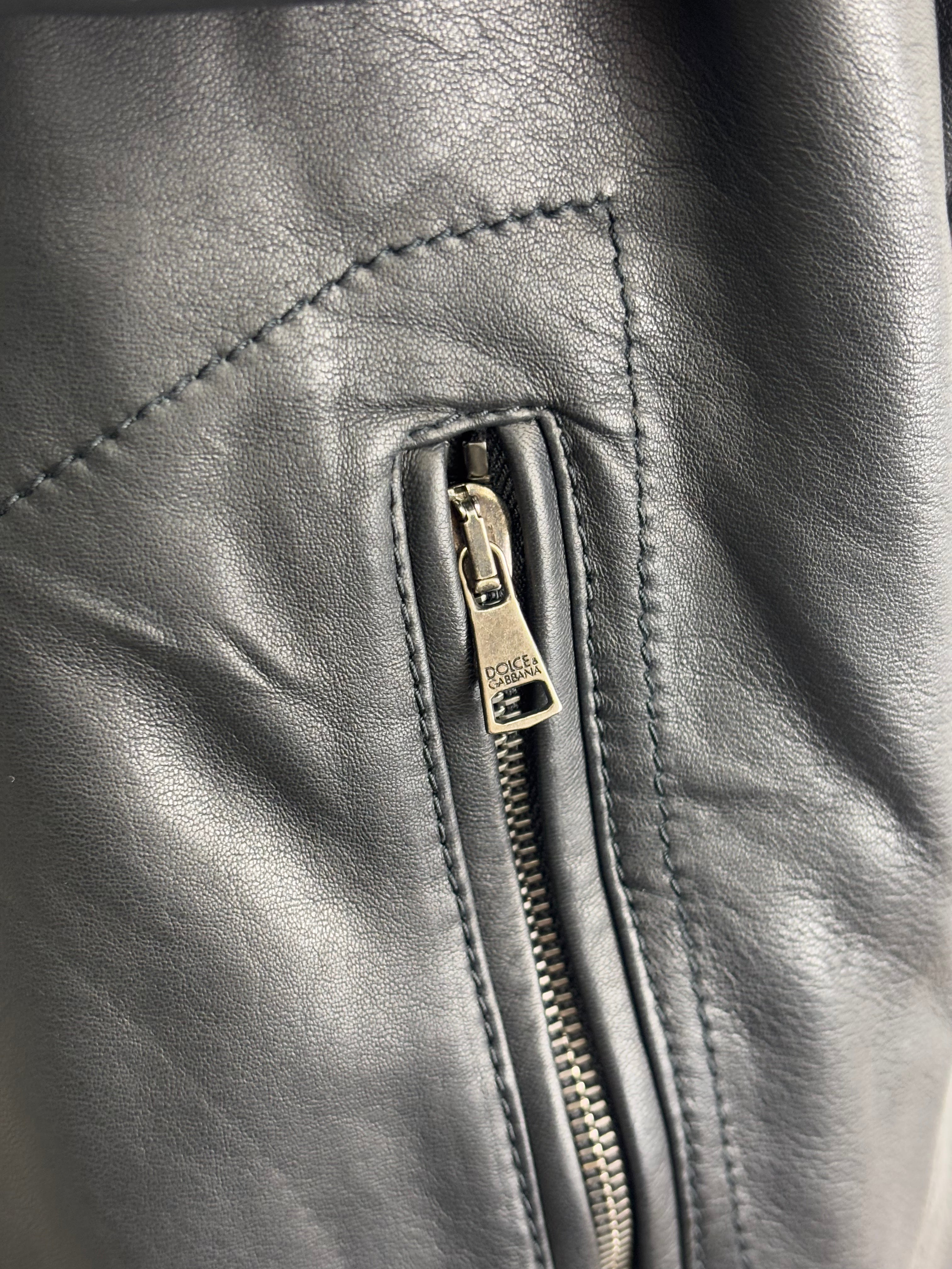 MENSWEAR - Dolce & Gabbana hoodie leather jacket - 48 UK